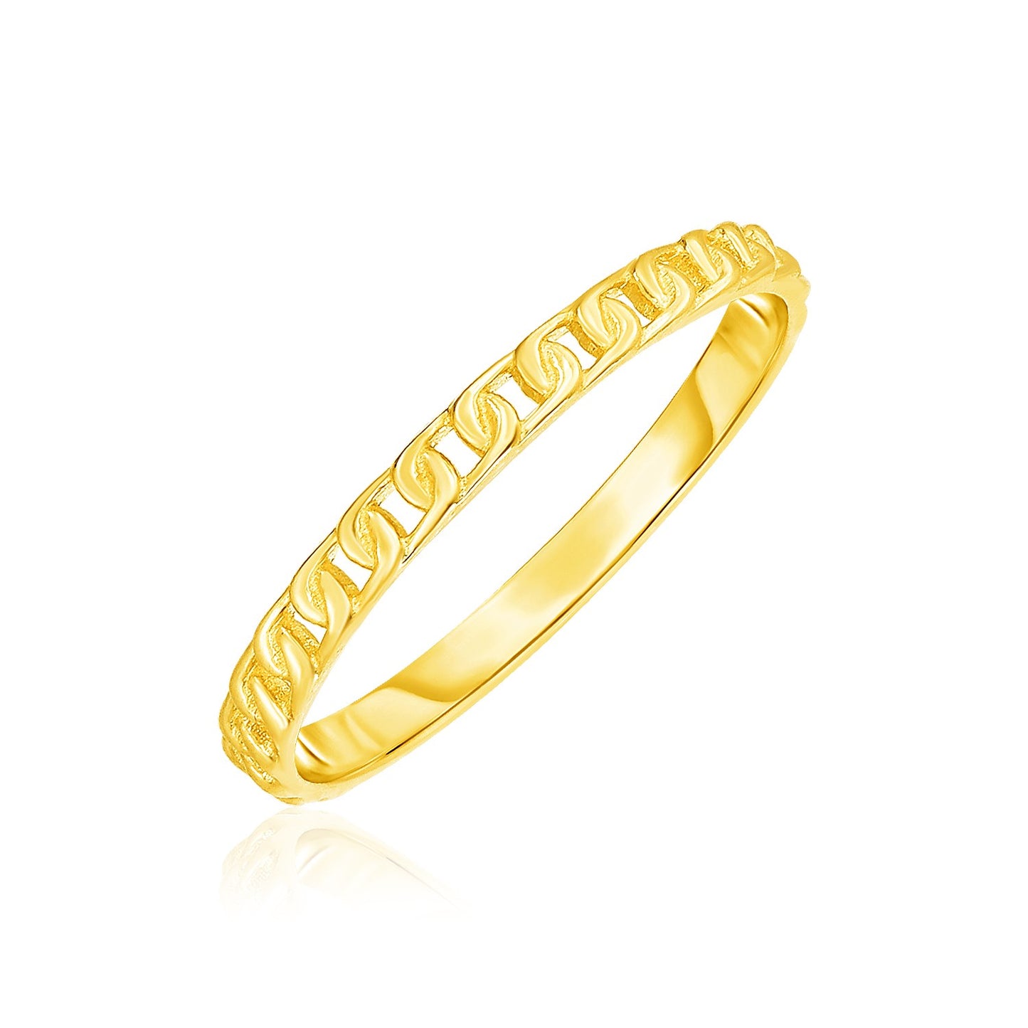 14k Yellow Gold Ring with Bead Texture in a sleek high-contrast midnight luxury editorial style