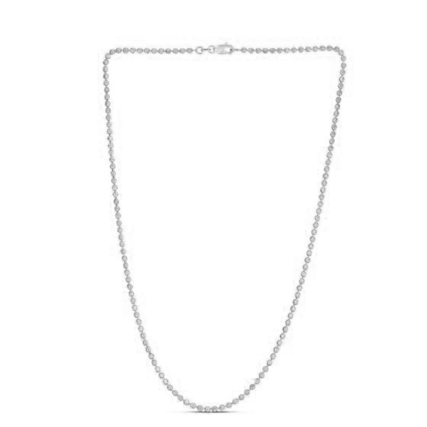 Moon Cut Bead Chain in 14k White Gold (2.50 mm) in a sleek high-contrast midnight luxury editorial style
