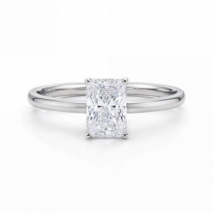 1 Carat Radiant Lab Grown IGI G/VS1 Diamond Solitaire Ring in 10K White Gold