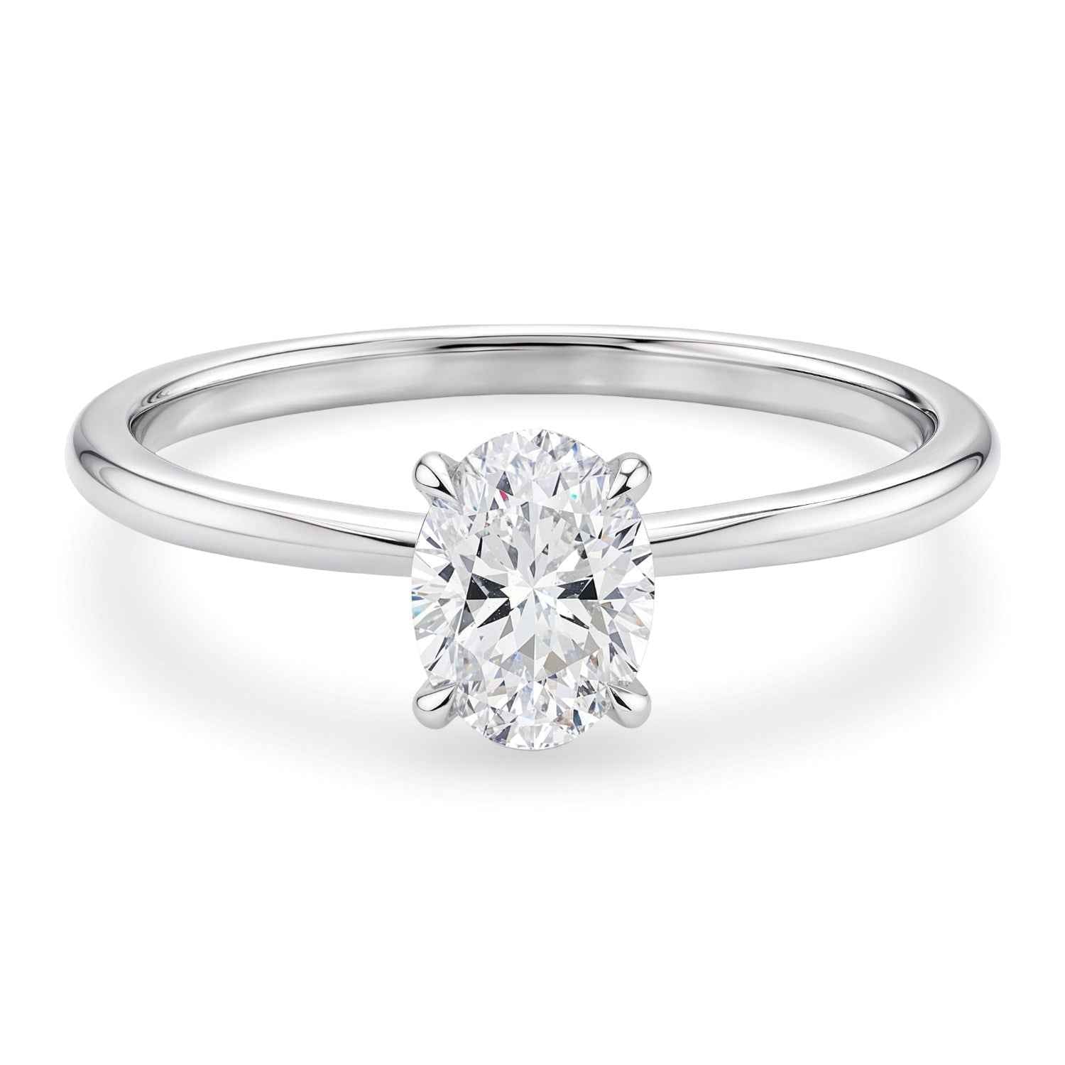 14k white gold ring set with lab-grown diamonds