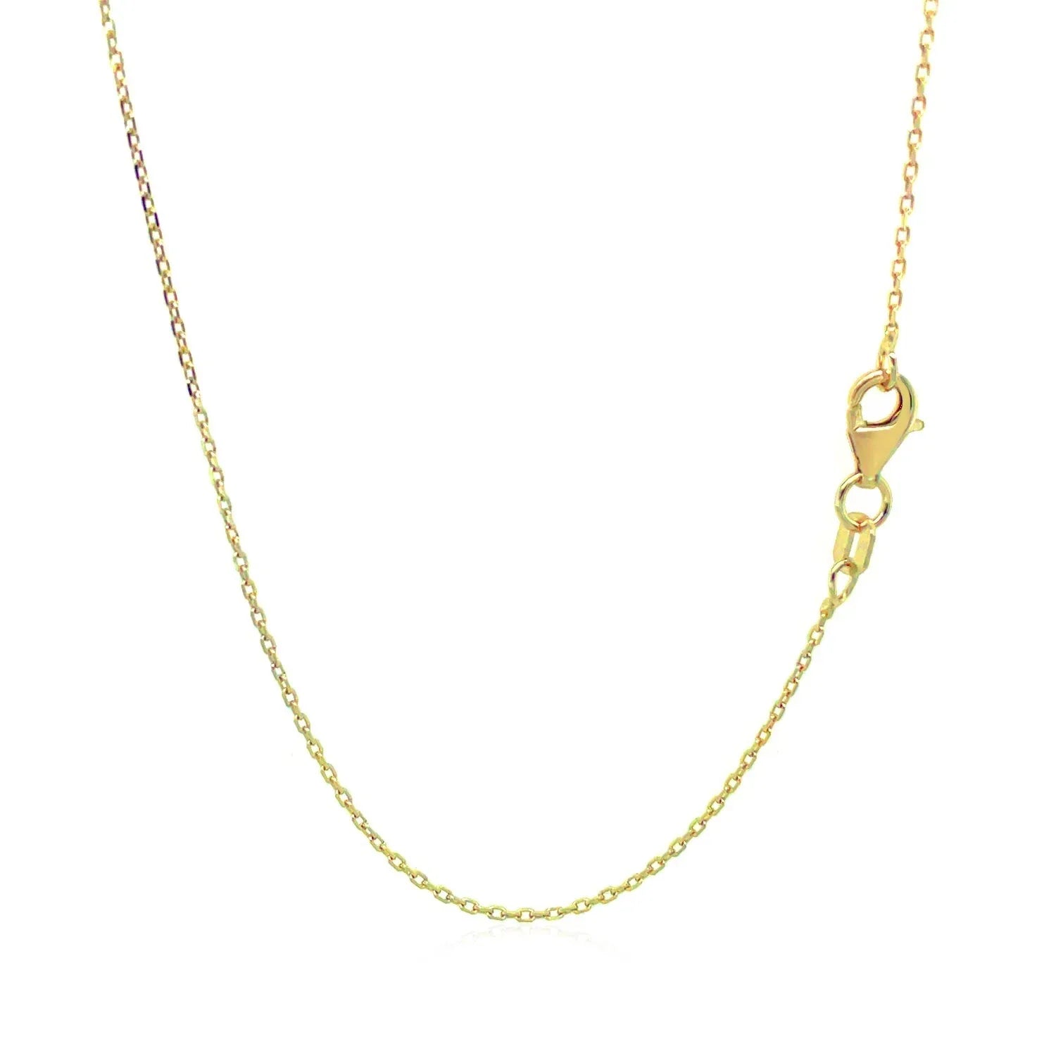 18k Yellow Gold Diamond Cut Cable Link Chain (0.80 mm) - Peelerie