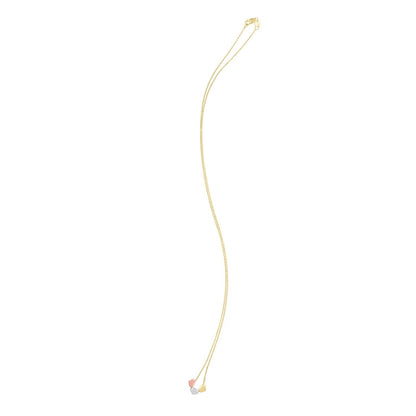 14K Tri Color Gold Triple Heart Necklace