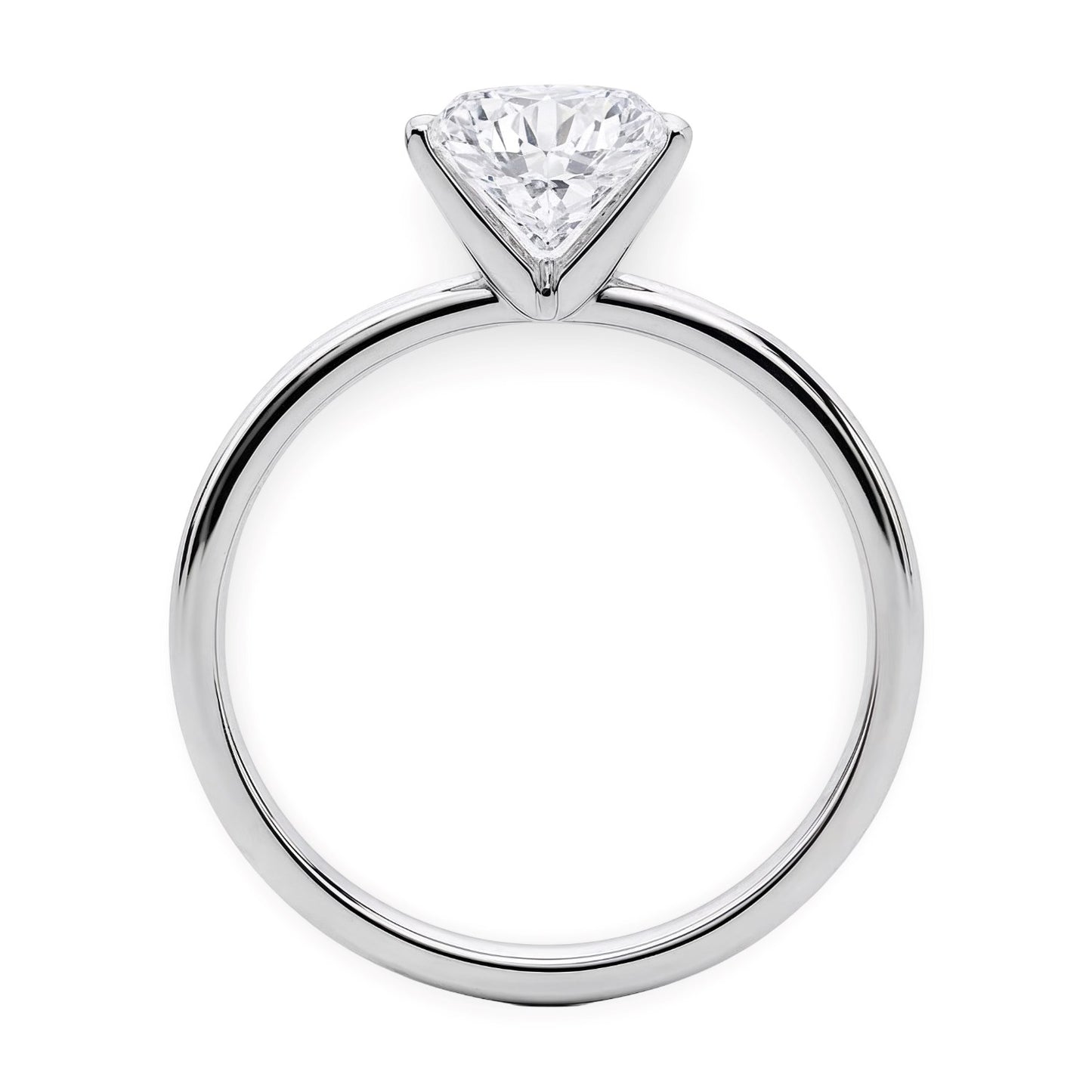 2 Carat Round Lab Grown IGI G/VS1 Diamond Solitaire Ring in Sterling Silver