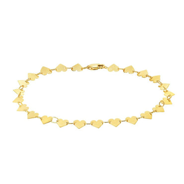 Mirror Heart Chain Bracelet in 10K Yellow Gold (4.70 mm)