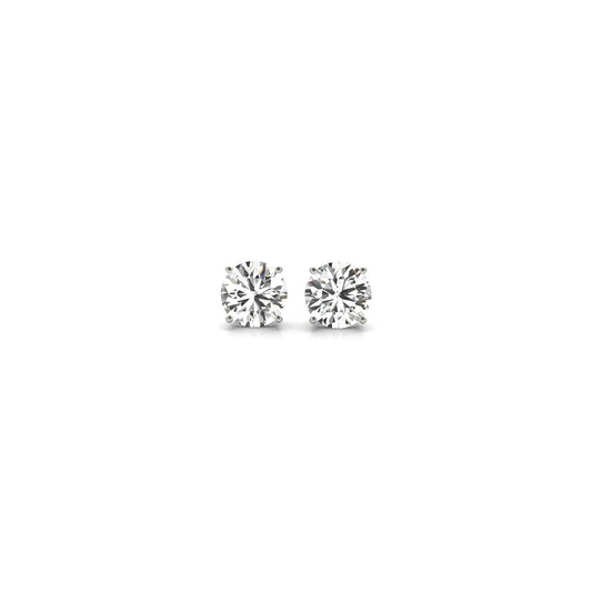 1/2 cttw Lab Grown Round Diamond Stud Earrings 14k White Gold (G/VS2) in a sleek high-contrast midnight luxury editorial styl