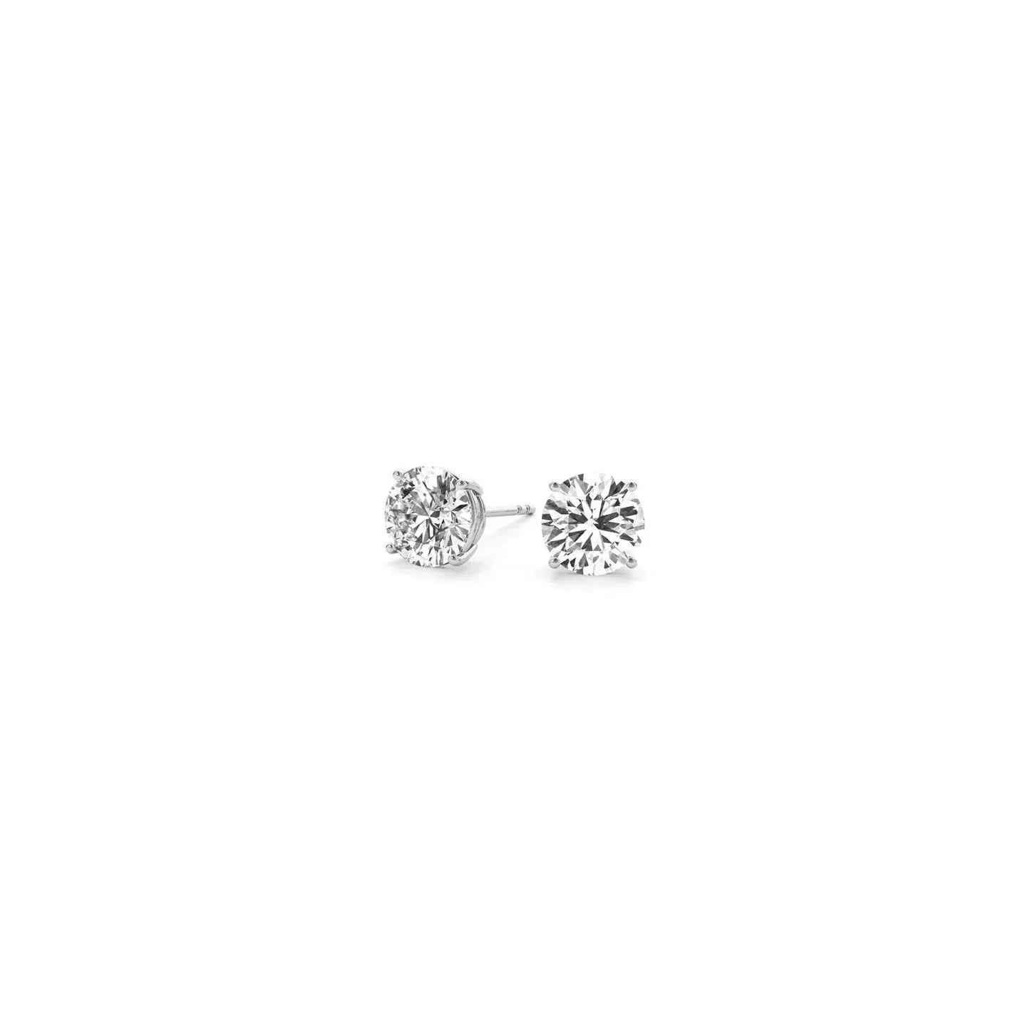 1/2 cttw Lab Grown Round Diamond Stud Earrings 14k White Gold (G/VS2) - Peelerie