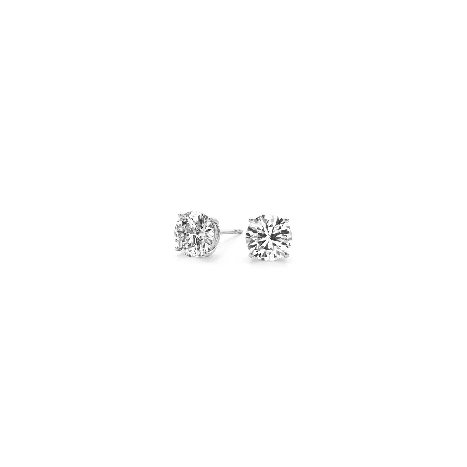 1/2 cttw Lab Grown Round Diamond Stud Earrings 14k White Gold (G/VS2) - Peelerie