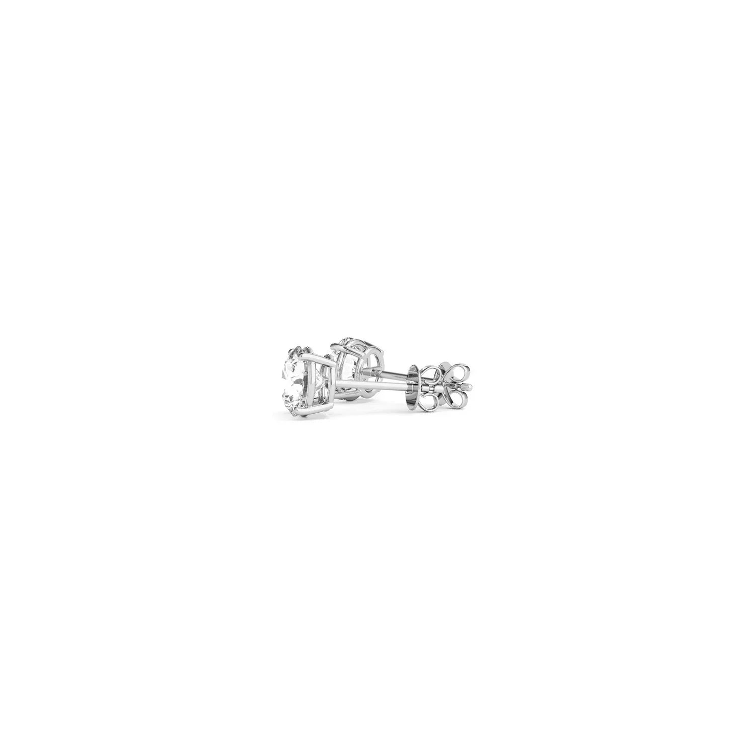 1/2 cttw Lab Grown Round Diamond Stud Earrings 14k White Gold (G/VS2) - Peelerie