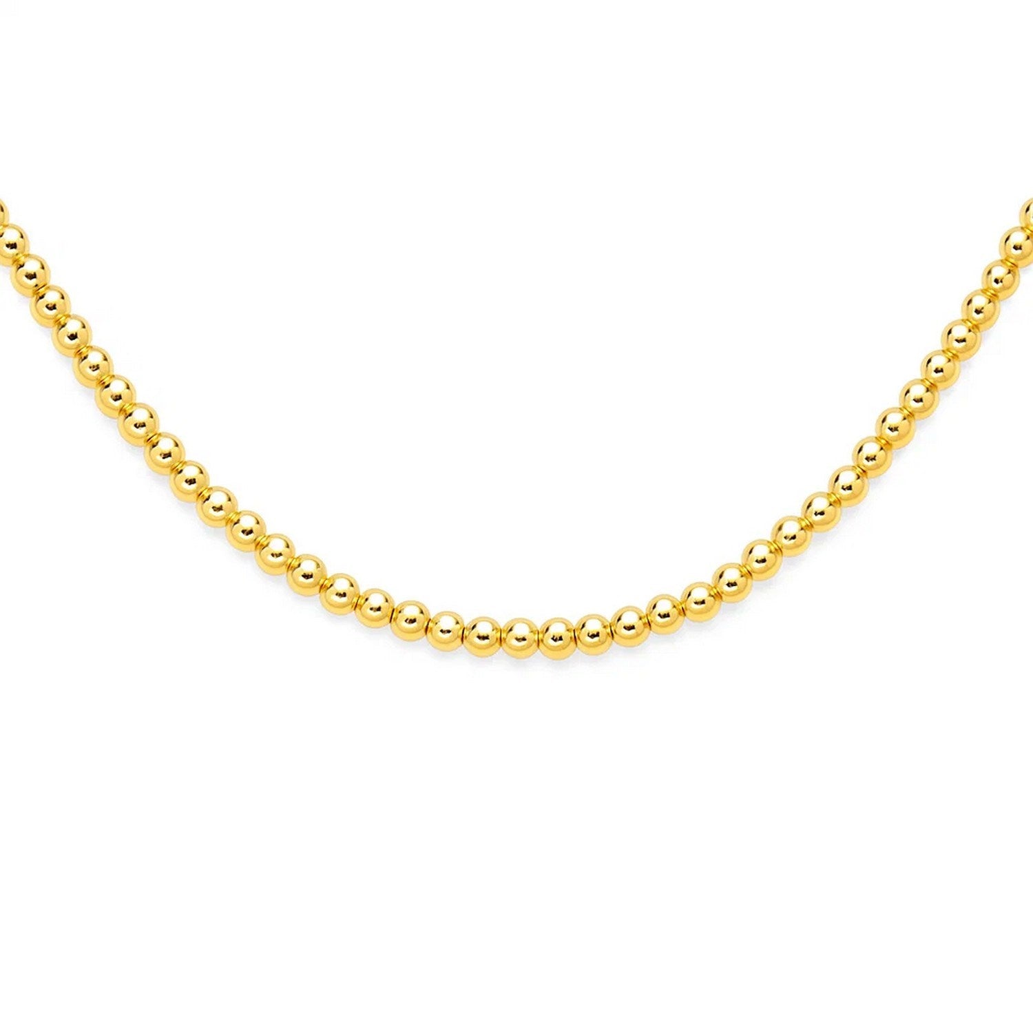 14k Yellow Gold Bead Chain (6mm) in a sleek high-contrast midnight luxury editorial style