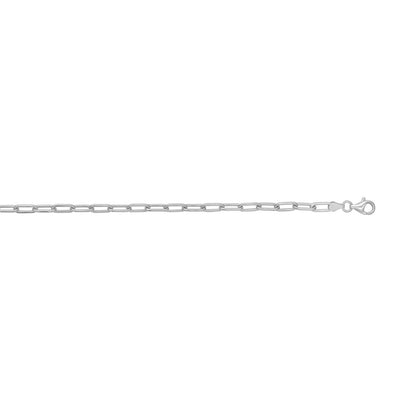 Sterling Silver Rhodium Plated Round Link Paperclip Chain (4.10 mm)