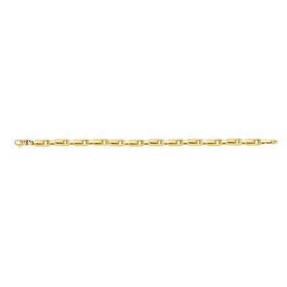 14K Yellow Gold Fancy Oval Box Link Bracelet