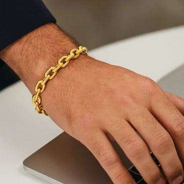 14k Yellow Gold French Cable Chain Bracelet  (6.10 mm) - Peelerie