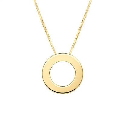 14K Yellow Gold Yours Truly Block Letter Initial O Necklace