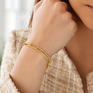 14K Yellow Gold Paperclip Bracelet  (4.00 mm)
