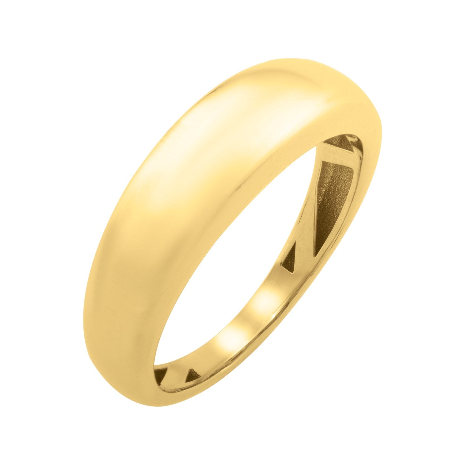 Graduated Dome Ring in 14K Yellow Gold (5.80 mm) in a sleek high-contrast midnight luxury editorial style