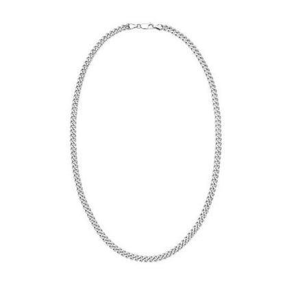 Sterling Silver Rhodium Plated Vintage Puffed Miami Cuban Chain (6.10 mm)