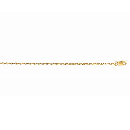 14k Yellow Gold Machine Rope Chain (1.10 mm)