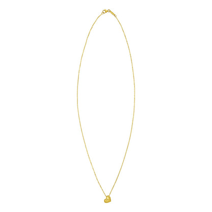 14K Yellow Gold Puffed Mini Heart Pendant Necklace