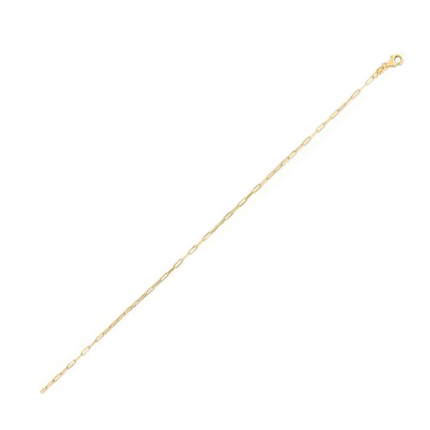 14K Yellow Gold Fine Paperclip Chain (1.2 mm) in a sleek high-contrast midnight luxury editorial style