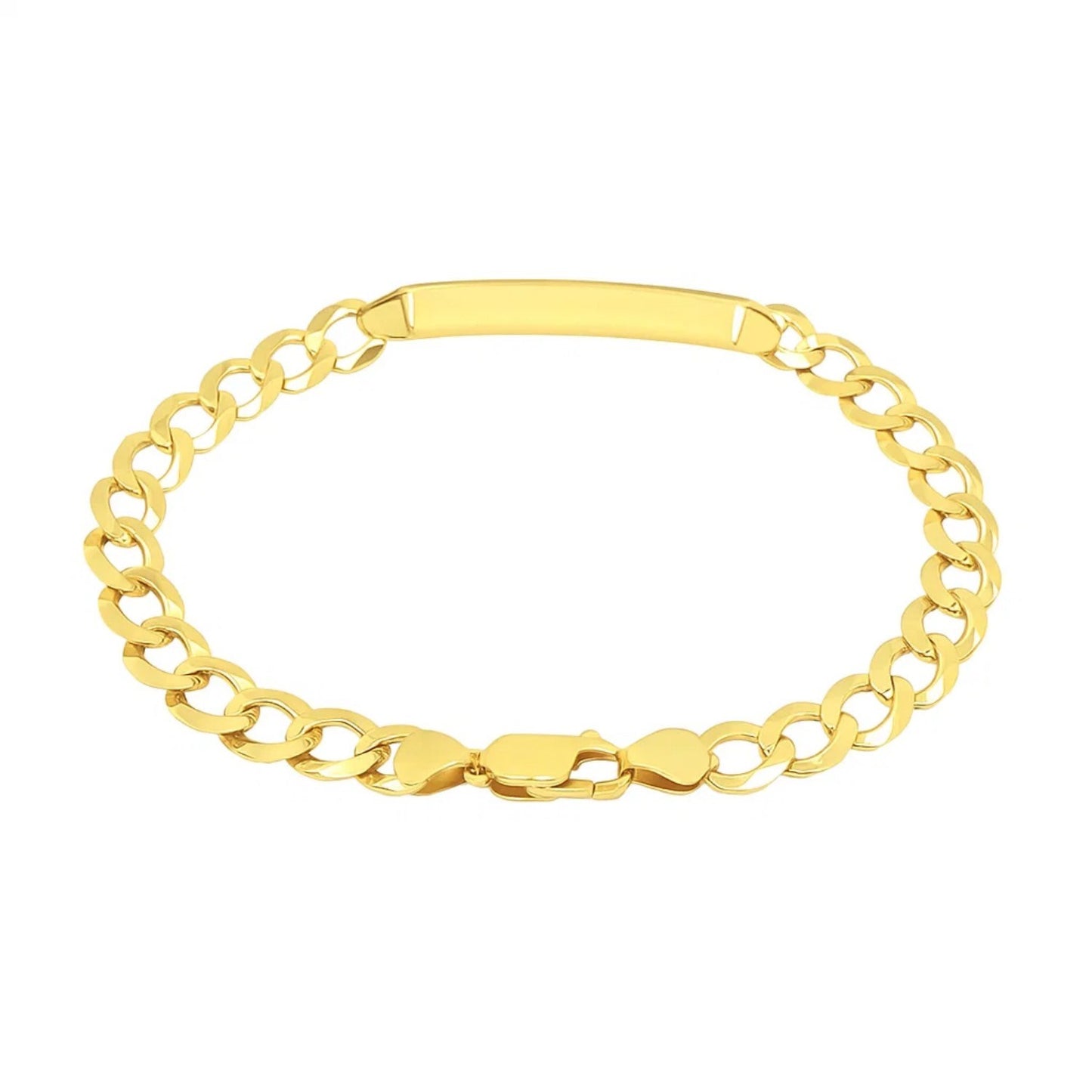 14k Yellow Gold 8 1/2 inch Mens Curb Chain ID Bracelet (8.30 mm)