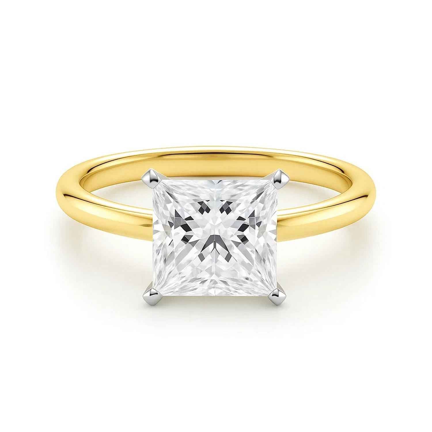 10k yellow gold ring set with lab-grown diamonds