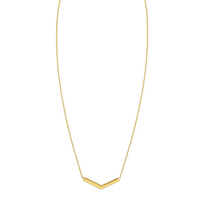 14K Yellow Gold Chevron Necklace