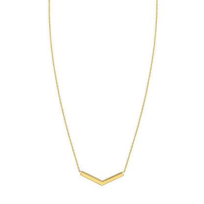 14K Yellow Gold Chevron Necklace