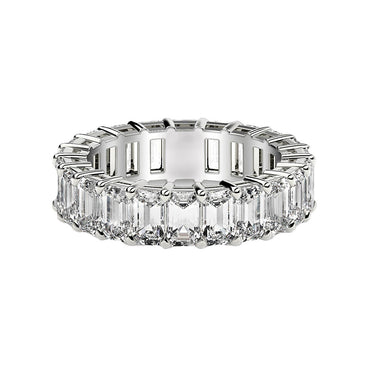 Emerald Cut Lab Grown Diamond Eternity Ring in 14k White Gold (2 cttw FG/VS2)