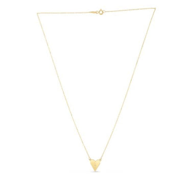 14k Yellow Gold High Polish Elongated Heart Necklace