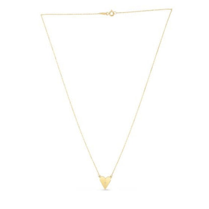 14k Yellow Gold High Polish Elongated Heart Necklace