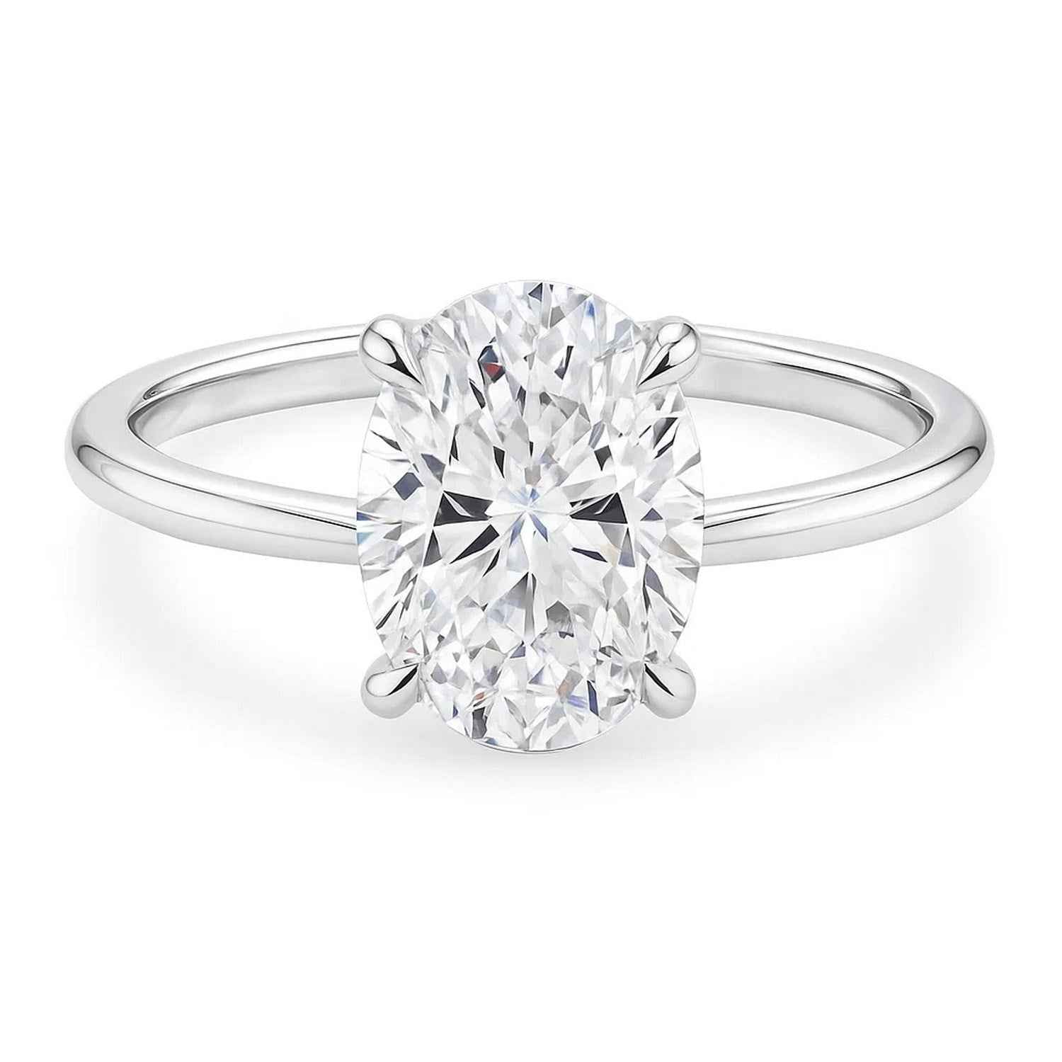 10k white gold ring set with lab-grown diamonds