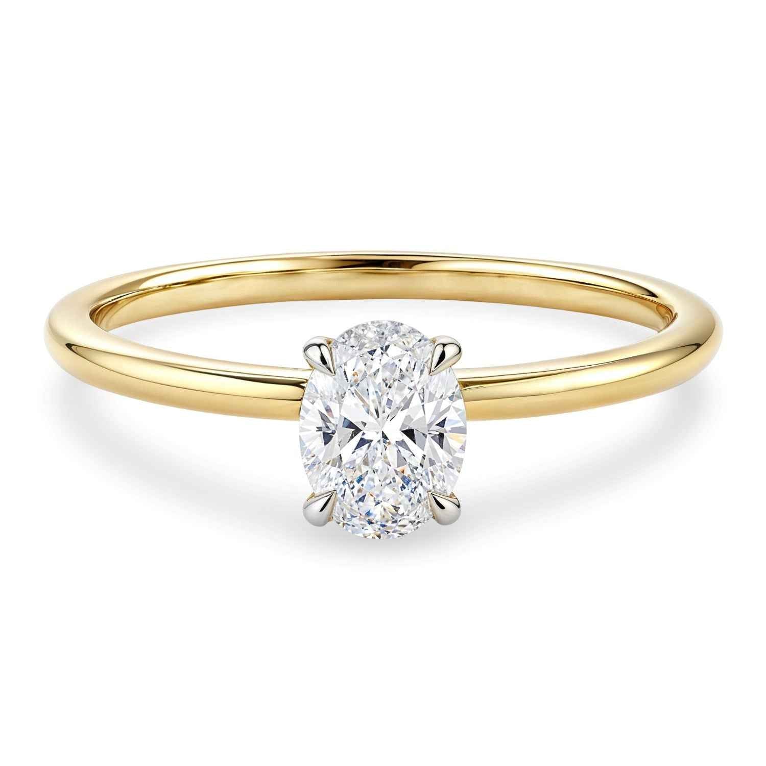 10k yellow gold ring set with lab-grown diamonds