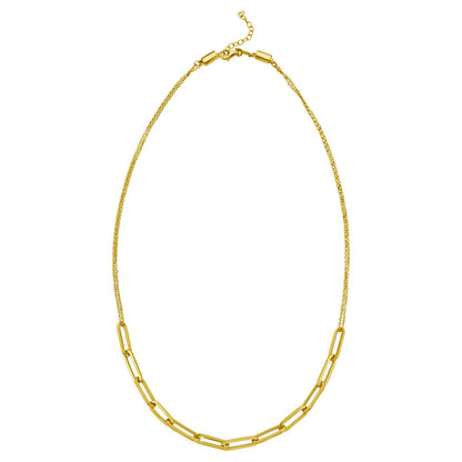 14K Yellow Gold Adjustable Paperclip Link Necklace