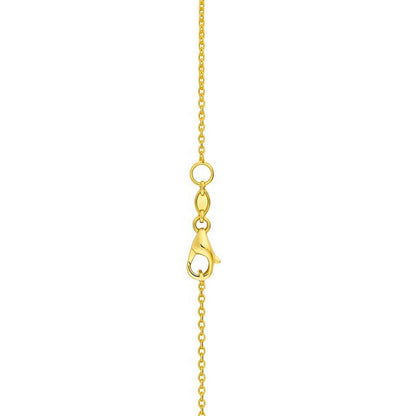 Elongated Hexagon Necklace in 14K Yellow Gold