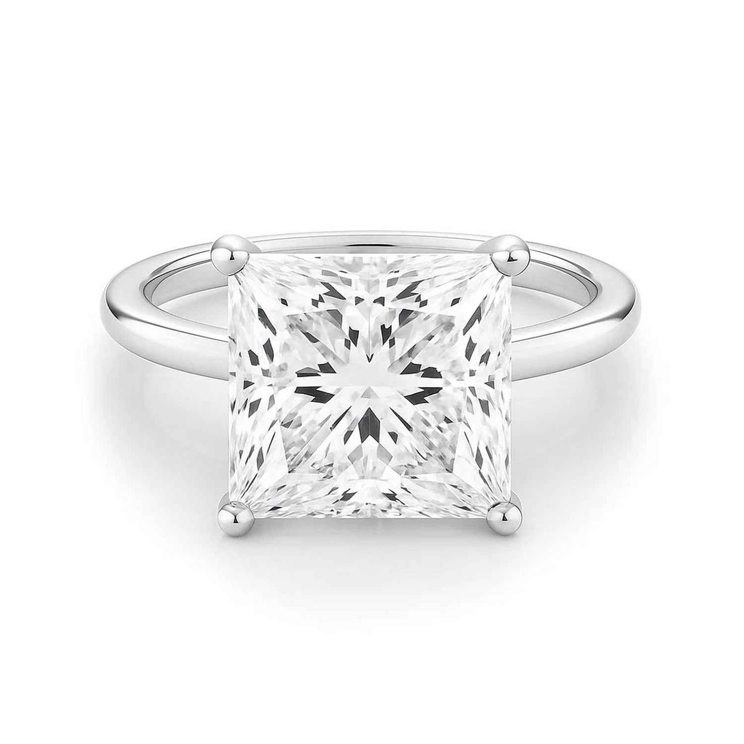 10k white gold ring set with lab-grown diamonds