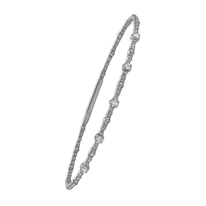 Classic 14K White Gold Beaded Bracelet