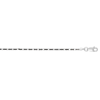 Sterling Silver Rhodium Plated Bead and Bar Anklet