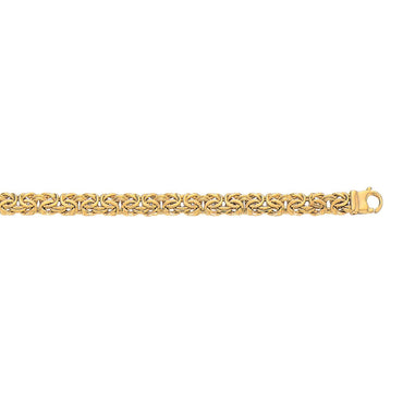 10k Yellow Gold Byzantine Design Chain Bracelet (7.00 mm)