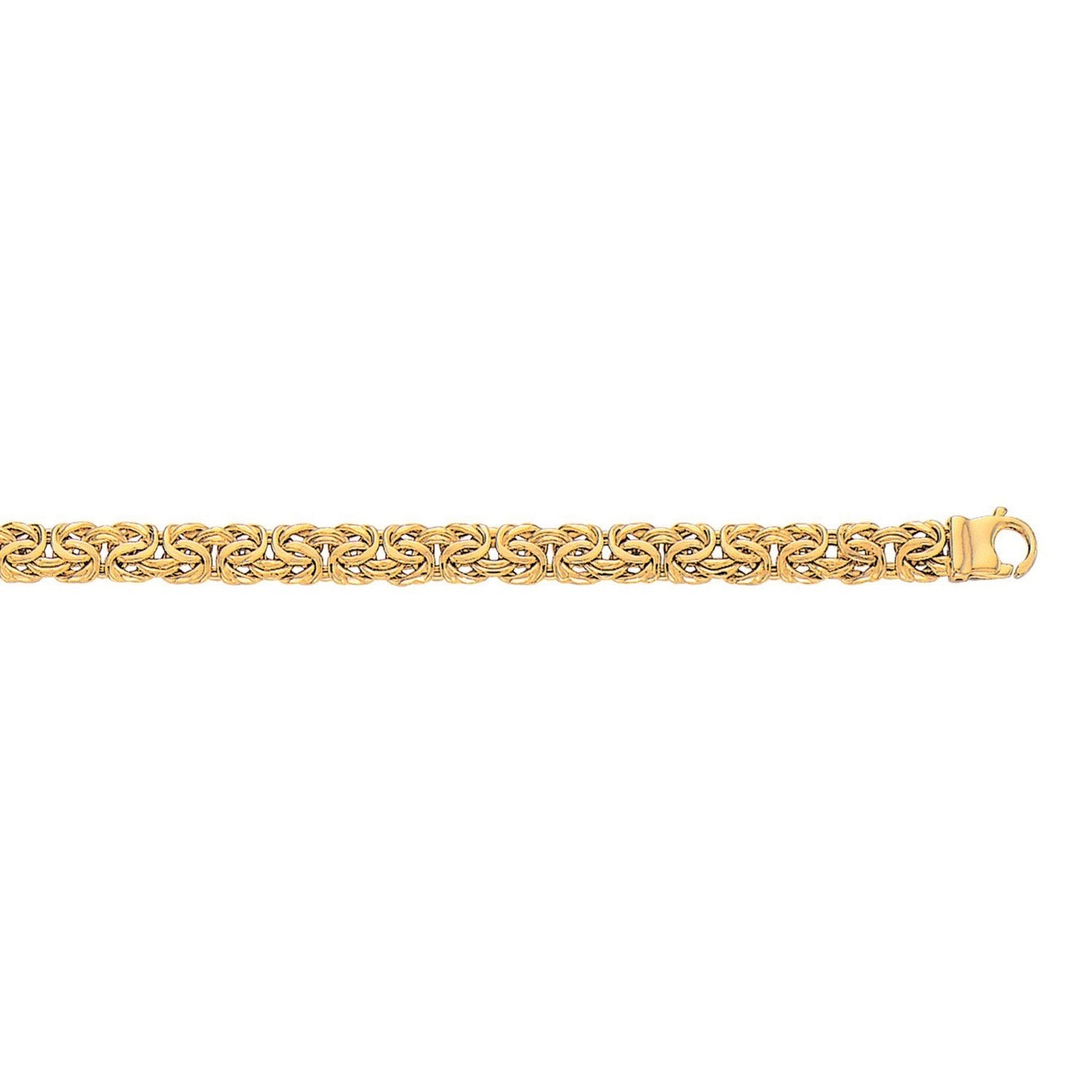 10k Yellow Gold Byzantine Design Chain Bracelet (7.00 mm) - Peelerie