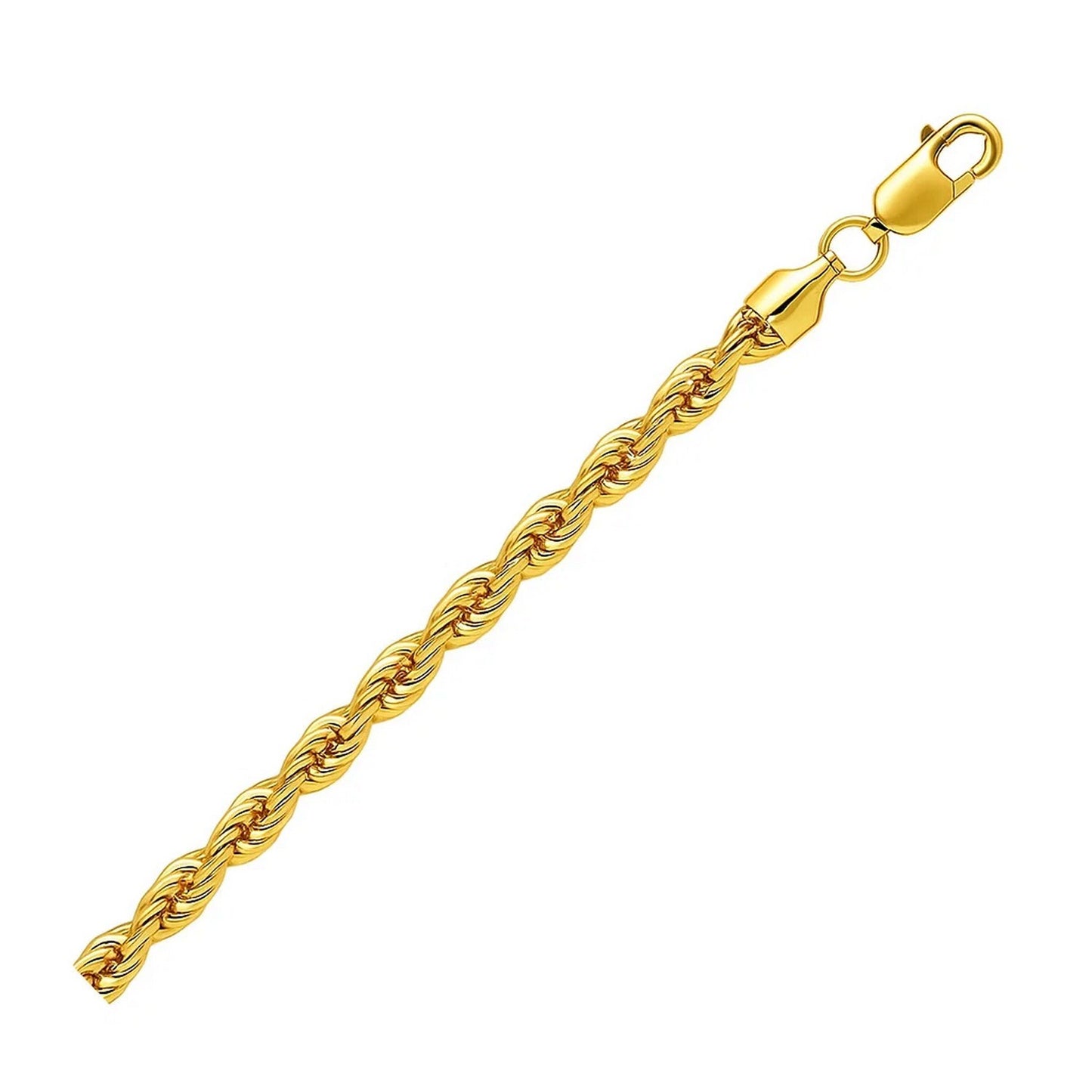 10K Yellow Gold Hollow Diamond Cut Rope Chain (5.00 mm) in a sleek high-contrast midnight luxury editorial style