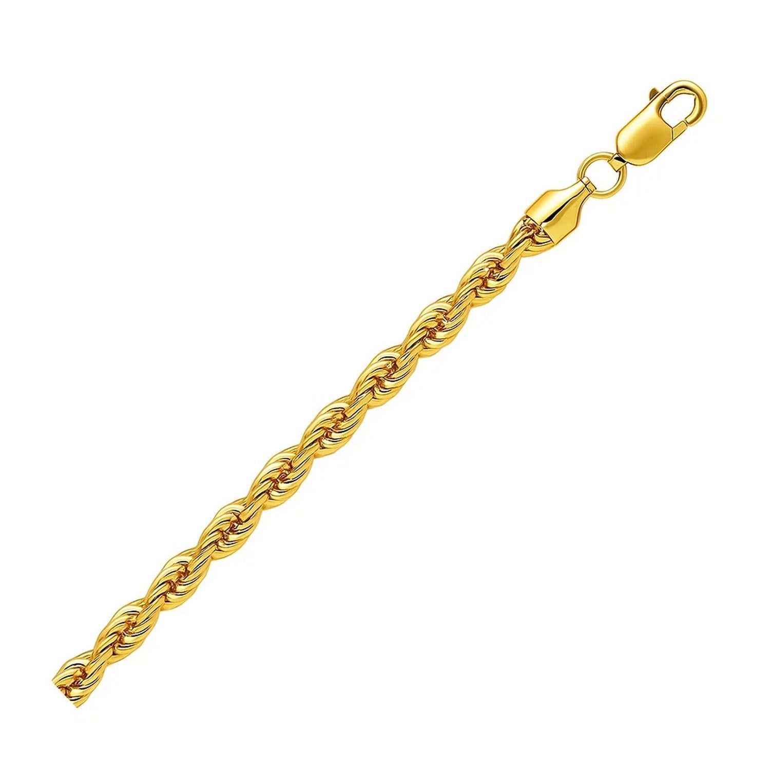10K Yellow Gold Hollow Diamond Cut Rope Chain (5.00 mm) in a sleek high-contrast midnight luxury editorial style