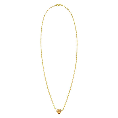 14K Yellow Gold Citrine Heart Necklace (1.50 mm)