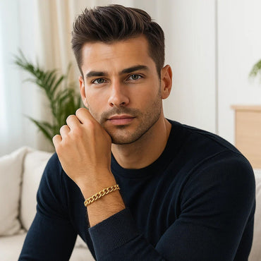 10k Yellow Gold Semi Solid Miami Cuban Bracelet (6.60 mm) - Peelerie