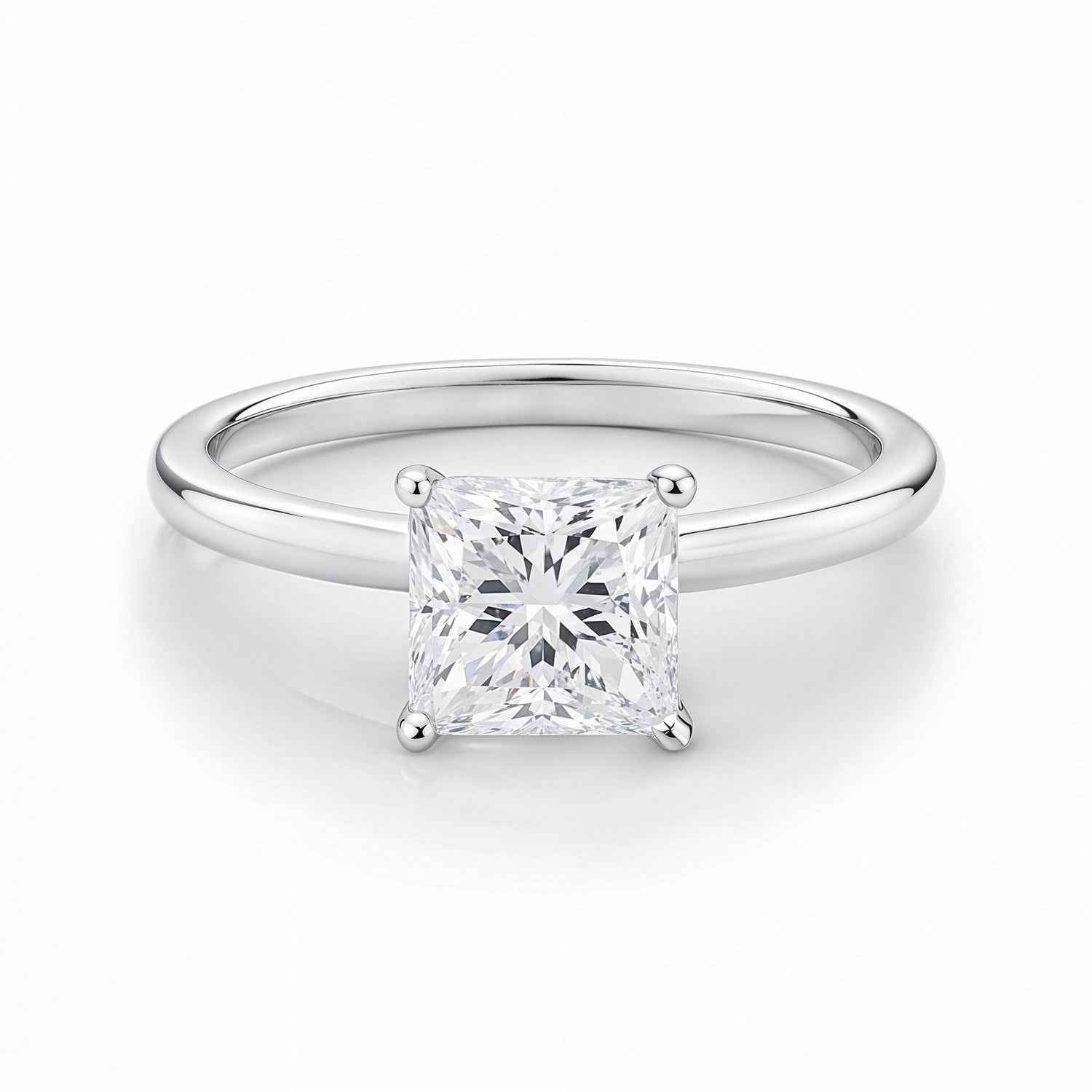 10k white gold ring set with lab-grown diamonds