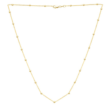 Textured Saturn Bead Necklace in 14K Yellow Gold