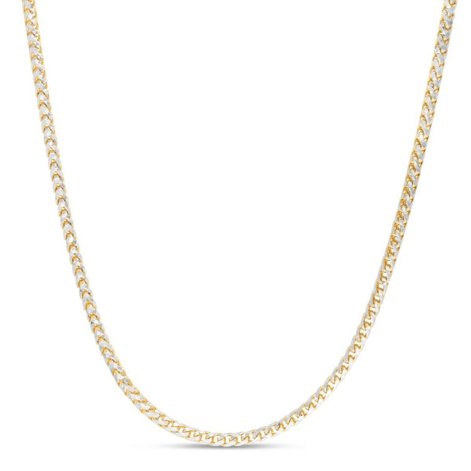 14k Yellow Gold Round Pave Franco Chain (3.15 mm) in a sleek high-contrast midnight luxury editorial style