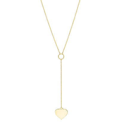 Lariat Heart Necklace in 10K Yellow Gold