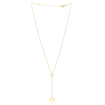 Lariat Heart Necklace in 10K Yellow Gold