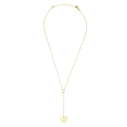 Lariat Heart Necklace in 10K Yellow Gold