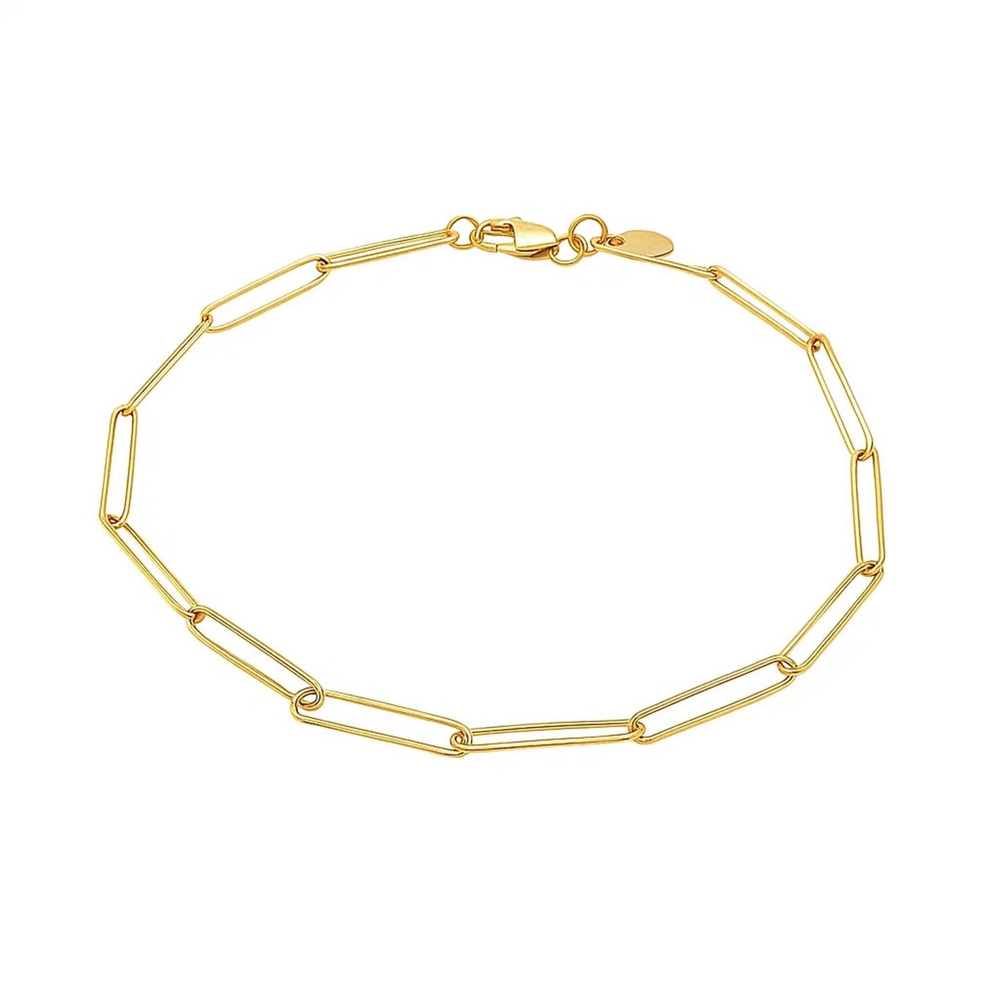 14k Yellow Gold Wire Paperclip Bracelet  (2.70 mm)